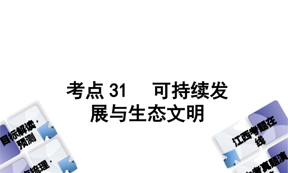 （江西专版）中考政治复习方案 第三单元 国情与责任 考点31 可持续发展与生态文明教材梳理课件-人教版初中九年级全册政治课件