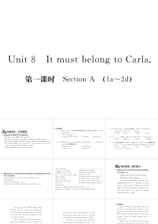 （江西专用）秋九年级英语全册 Unit 8 It must belong to Carla（第1课时）习题课件 （新版）人教新目标版-（新版）人教新目标版初中九年级全册英语课件