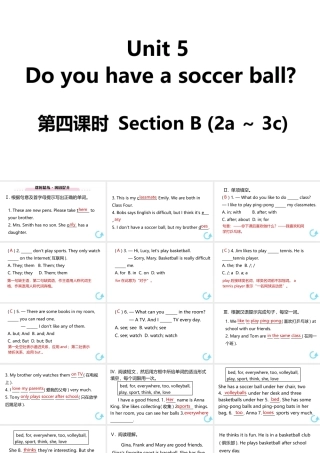 （江西专版）七年级英语上册 Unit 5 Do you have a soccer ball第四课时课件 （新版）人教新目标版-（新版）人教新目标版初中七年级上册英语课件