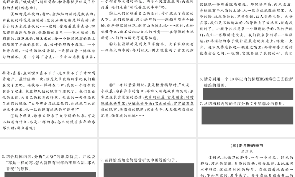 （江西专版）春七年级语文下册 期末复习 专题十 现代文阅读课件 新人教版-新人教版初中七年级下册语文课件