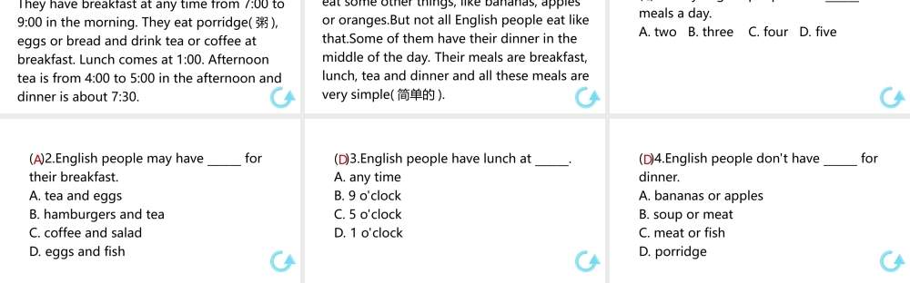 （江西专版）七年级英语上册 Unit 6 Do you like bananas第三课时课件 （新版）人教新目标版-（新版）人教新目标版初中七年级上册英语课件