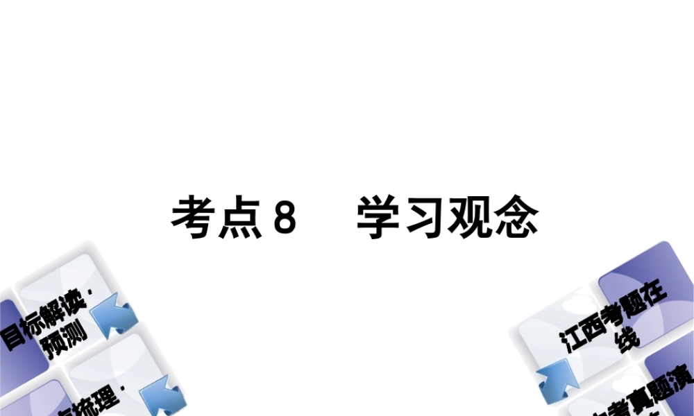 （江西专版）中考政治复习方案 第一单元 心理与品德 考点8 学习观念教材梳理课件-人教版初中九年级全册政治课件