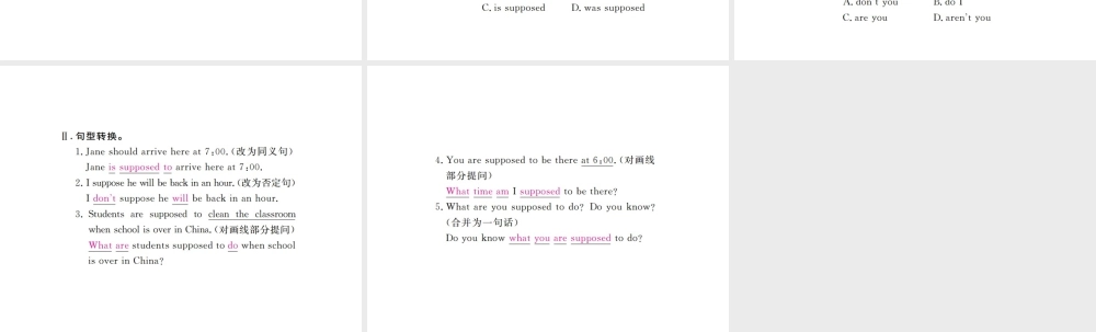 （江西专用）秋九年级英语全册 Unit 10 You’re supposed to shake hands（第3课时）习题课件 （新版）人教新目标版-（新版）人教新目标版初中九年级全册英语课件