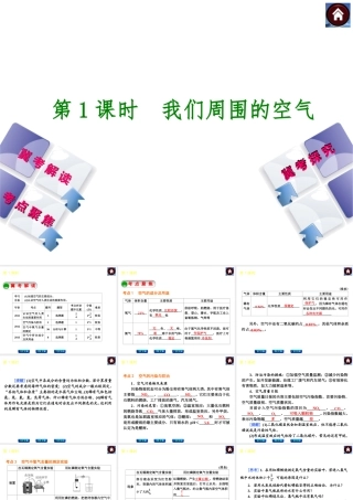 （河北专版）2014中考化学复习方案 第1课时 我们周围的空气课件（冀考解读 +考点聚焦+冀考探究，含2013试题）