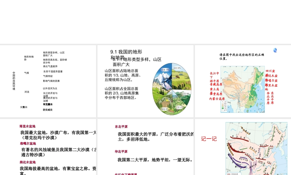 （江西专用）中考地理 第九章 中国的自然环境复习课件-人教版初中九年级全册地理课件