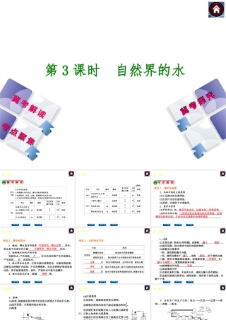 （河北专版）2014中考化学复习方案 第3课时 自然界的水课件（冀考解读 +考点聚焦+冀考探究，含2013试题）