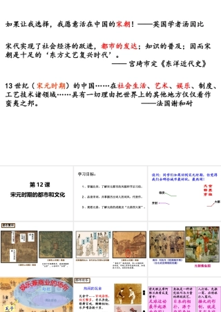 （水滴系列）（秋季版）七年级历史下册 第12课 宋元时期的都市和文化课件1 新人教版-新人教版初中七年级下册历史课件