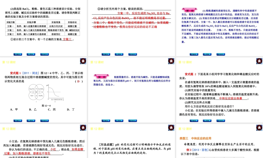 （河北专版）2014中考化学复习方案 第12课时 酸与碱的中和反应课件（冀考解读 +考点聚焦+冀考探究，含2013试题）