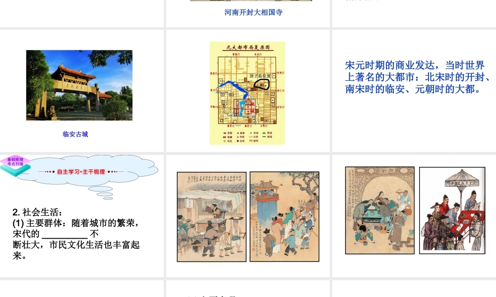 （水滴系列）（秋级历史下册 第12课 宋元时期的都市和文化课件 新人教版-新人教级下册历史课件