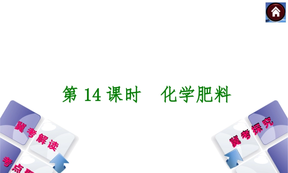 （河北专版）2014中考化学复习方案 第14课时 化学肥料课件（冀考解读 +考点聚焦+冀考探究，含2013试题）
