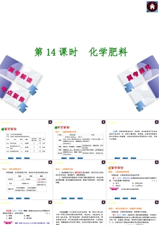 （河北专版）2014中考化学复习方案 第14课时 化学肥料课件（冀考解读 +考点聚焦+冀考探究，含2013试题）