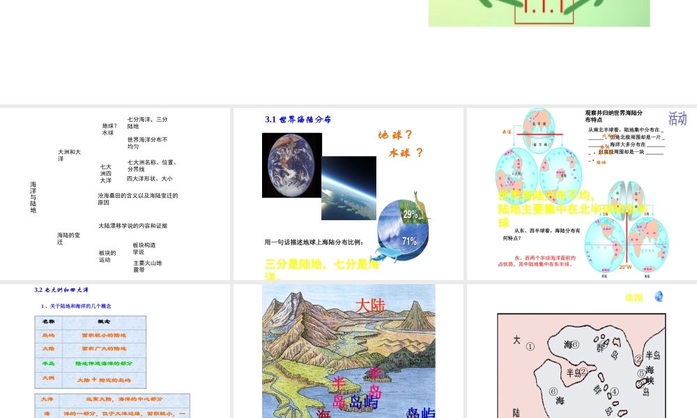 （江西专用）中考地理 第三章 海洋与陆地复习课件-人教版初中九年级全册地理课件