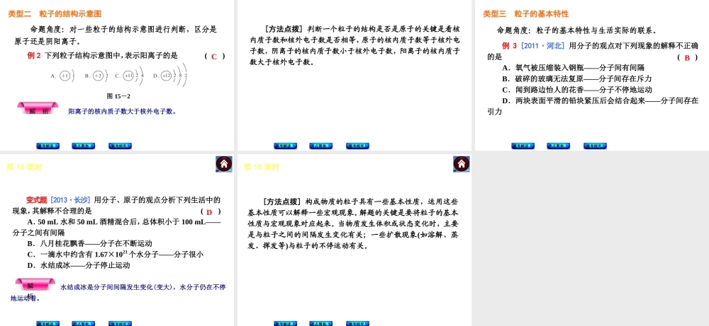 （河北专版）2014中考化学复习方案 第15课时 粒子构成物质课件（冀考解读 +考点聚焦+冀考探究，含2013试题）