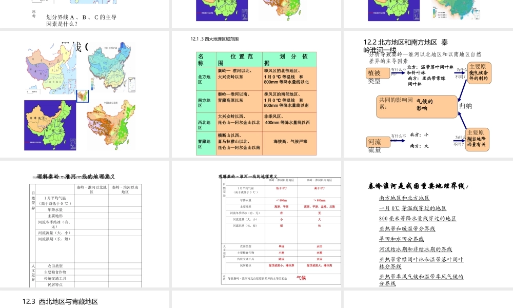 （江西专用）中考地理 第十二章 地域差异复习课件-人教版初中九年级全册地理课件