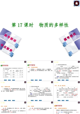 （河北专版）2014中考化学复习方案 第17课时 物质的多样性课件（冀考解读 +考点聚焦+冀考探究，含2013试题）