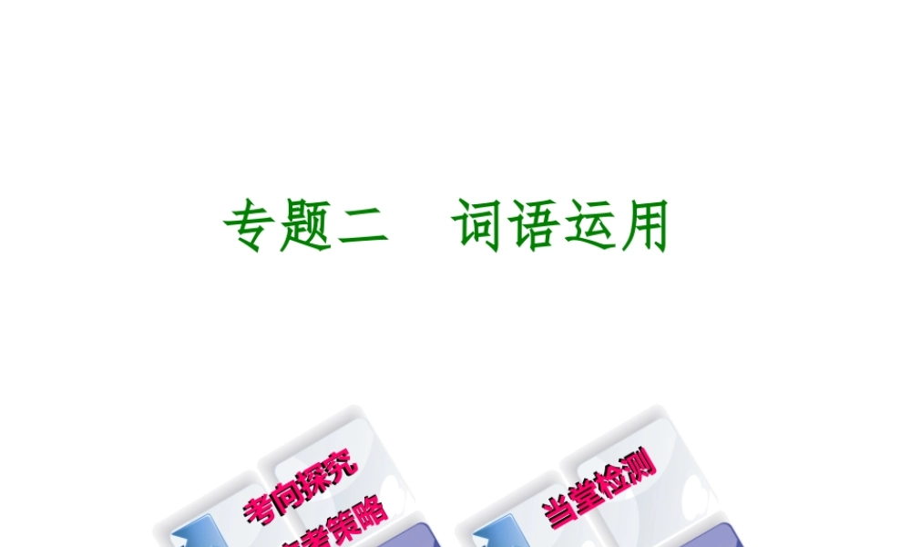 （江西专版）中考语文 第1篇 语文知识及运用 专题二 词语运用课件-人教版初中九年级全册语文课件