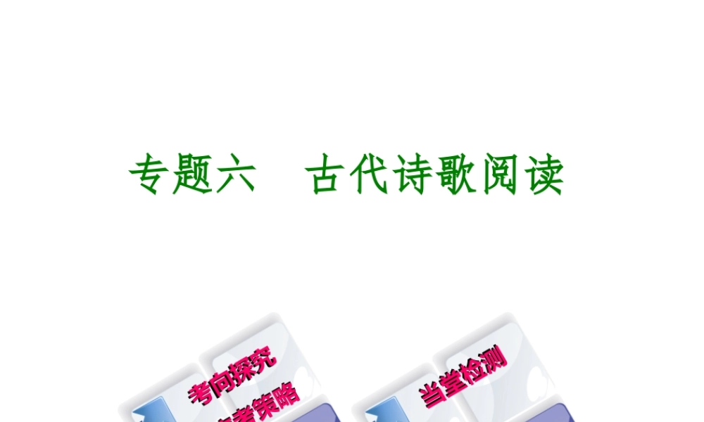 （江西专版）中考语文 第2篇 古诗文阅读与积累 专题六 古代诗歌阅读课件-人教版初中九年级全册语文课件