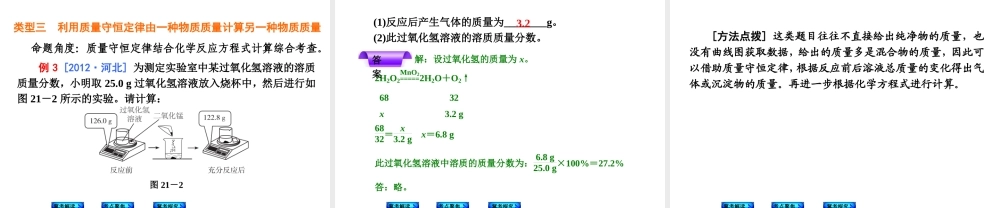 （河北专版）2014中考化学复习方案 第21课时 根据化学方程式的简单计算课件（冀考解读 +考点聚焦+冀考探究，含2013试题）