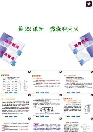 （河北专版）2014中考化学复习方案 第22课时 燃烧和灭火课件（冀考解读 +考点聚焦+冀考探究，含2013试题）