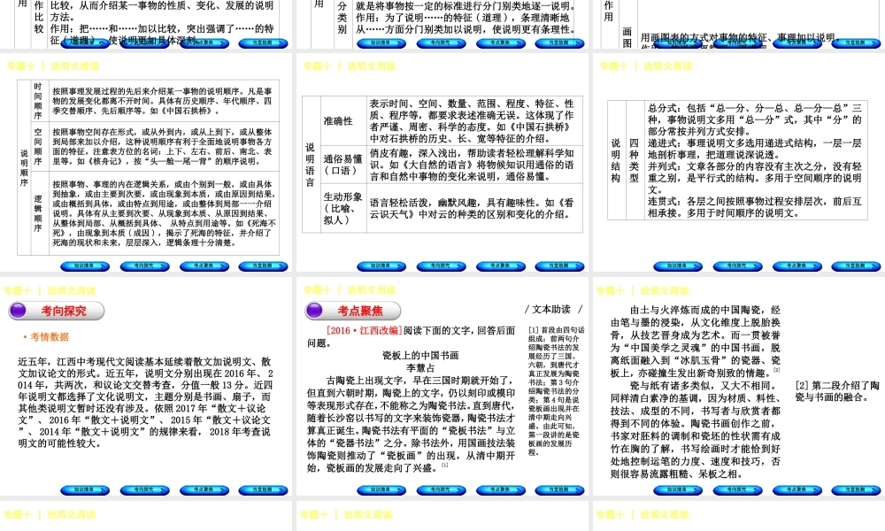 （江西专版）中考语文 第3篇 现代文阅读 专题十 说明文阅读课件-人教版初中九年级全册语文课件