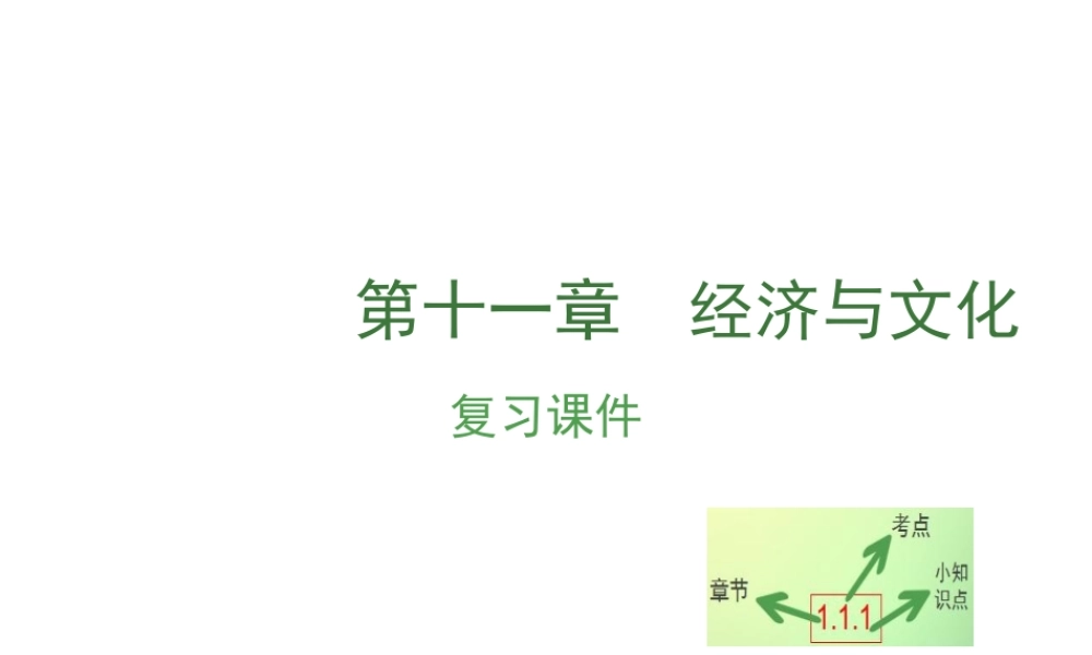 （江西专用）中考地理 第十一章 经济与文化复习课件-人教版初中九年级全册地理课件