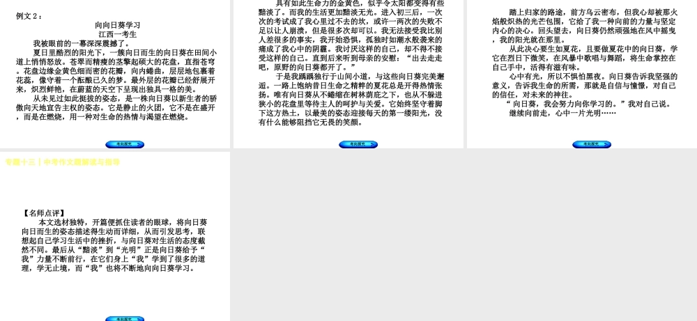 （江西专版）中考语文 第4篇 综合性学习和写作 专题十三 中考作文题解读与指导课件-人教版初中九年级全册语文课件
