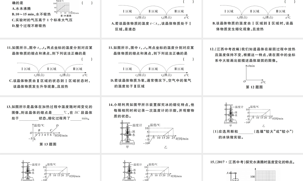 （江西专版）秋八年级物理上册 第三章 物态变化小结与复习习题课件 （新版）新人教版-（新版）新人教版初中八年级上册物理课件
