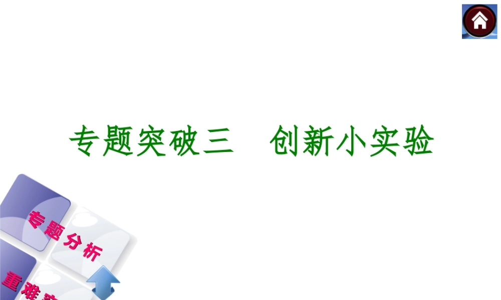 （河北专版）2014中考化学复习方案 专题突破三 创新小实验课件（专题分析+重难突破 ，含2013试题）