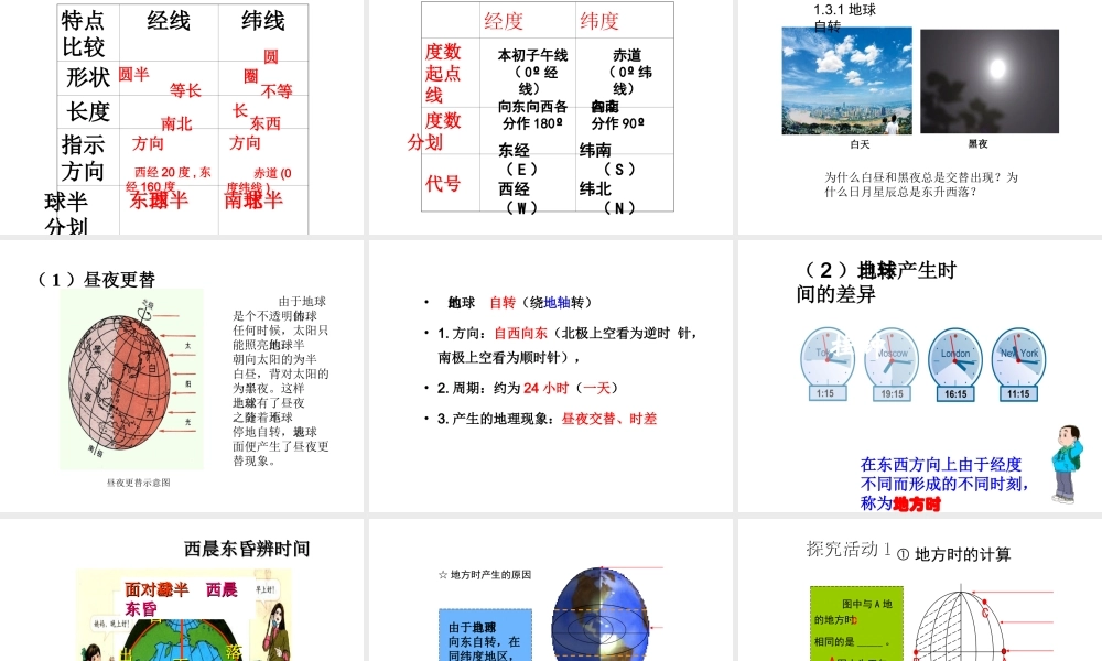 （江西专用）中考地理 第一章 地球与地球仪复习课件-人教版初中九年级全册地理课件