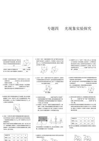 （江西专版）秋八年级物理上册 第四章 专题四 光现象实验探究习题课件 （新版）新人教版-（新版）新人教版初中八年级上册物理课件