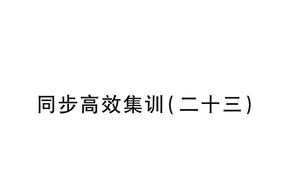 （江西专用）中考地理 同步高效集训（二十三）课件-人教版初中九年级全册地理课件