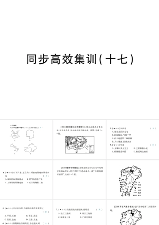 （江西专用）中考地理 同步高效集训（十七）课件-人教版初中九年级全册地理课件
