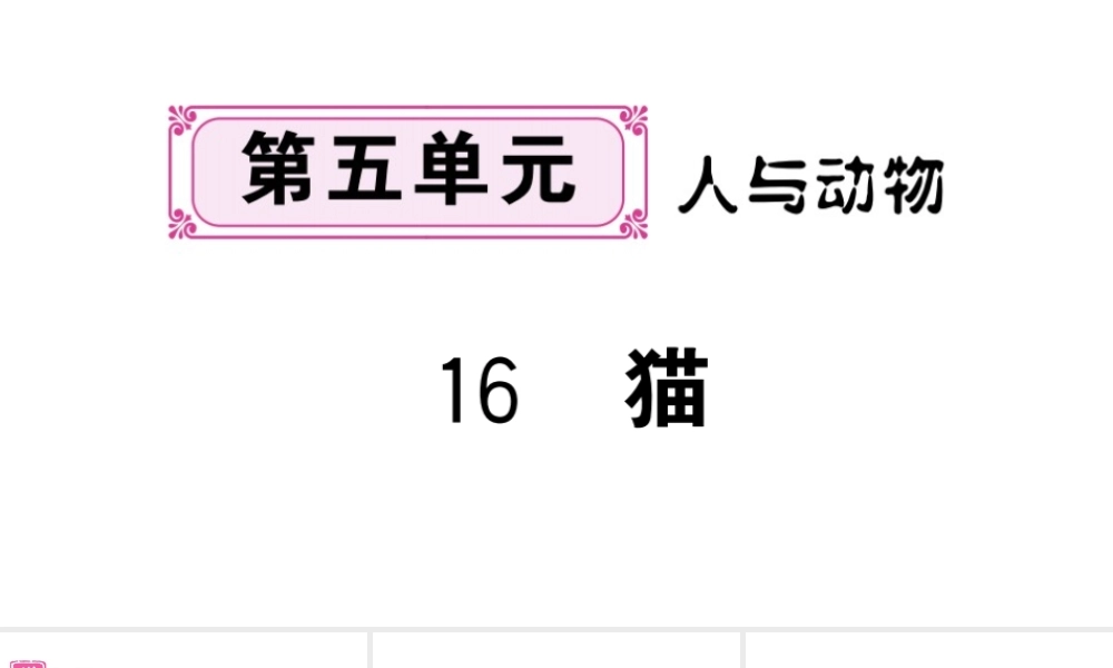 （河北专版）七年级语文上册 第五单元 16 猫课件 新人教版-新人教版初中七年级上册语文课件