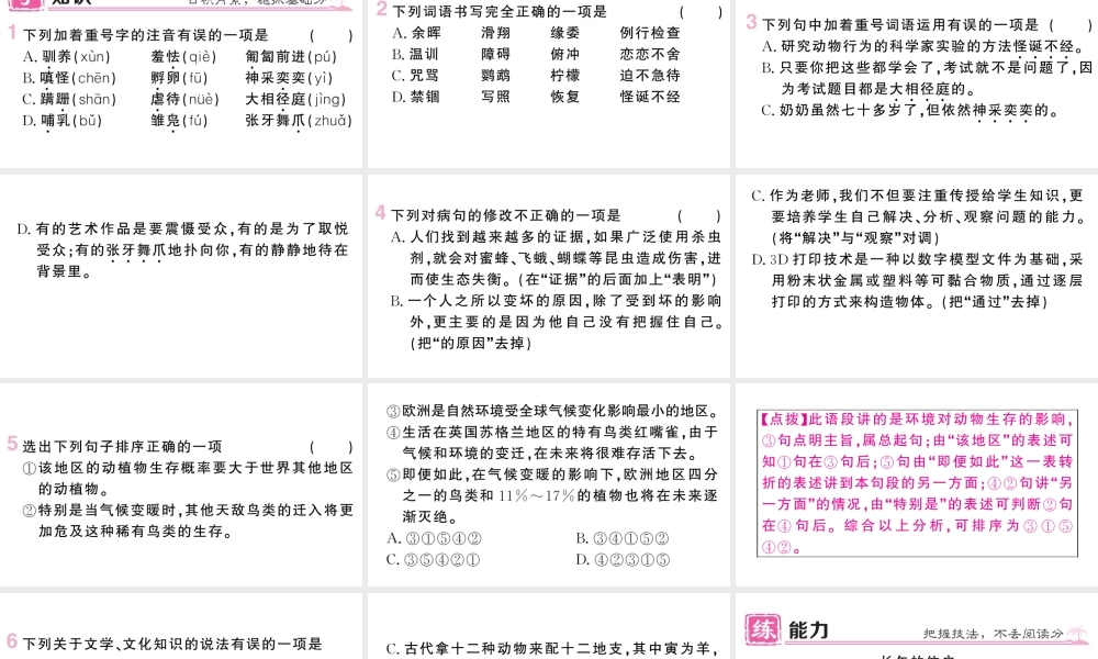 （河北专版）七年级语文上册 第五单元 17 动物笑谈课件 新人教版-新人教版初中七年级上册语文课件