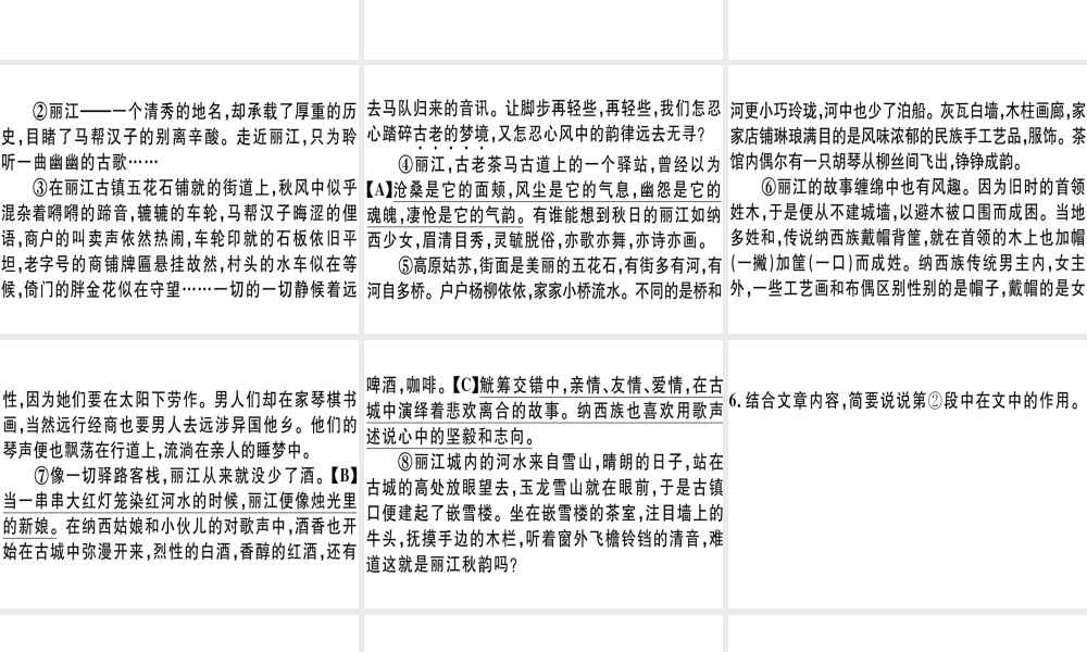 （江西专版）春八年级语文下册 第五单元 20 一滴水经过丽江习题课件 新人教版-新人教版初中八年级下册语文课件