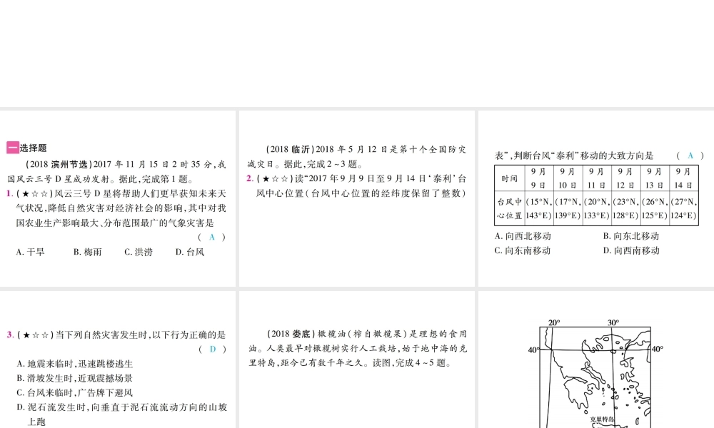 （江西专用）中考地理 专题三 自然灾害、气候与人类活动课件-人教版初中九年级全册地理课件
