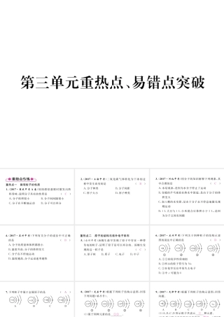 （江西专版）秋九年级化学上册 第3单元 物质构成的奥秘重热点、易错点突破作业课件 （新版）新人教版-（新版）新人教版初中九年级上册化学课件