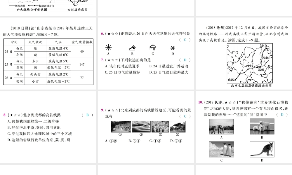 （江西专用）中考地理 专题一 地理图表的阅读与运用课件-人教版初中九年级全册地理课件