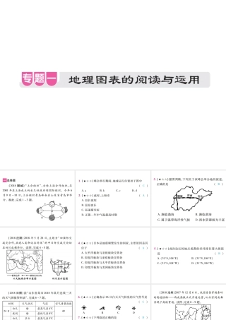 （江西专用）中考地理 专题一 地理图表的阅读与运用课件-人教版初中九年级全册地理课件