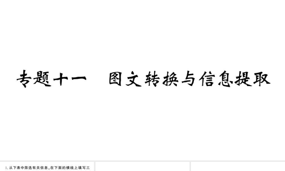 （河北专版）七年级语文上册 期末复习专题十一 图文转换与信息提取课件 新人教版-新人教版初中七年级上册语文课件