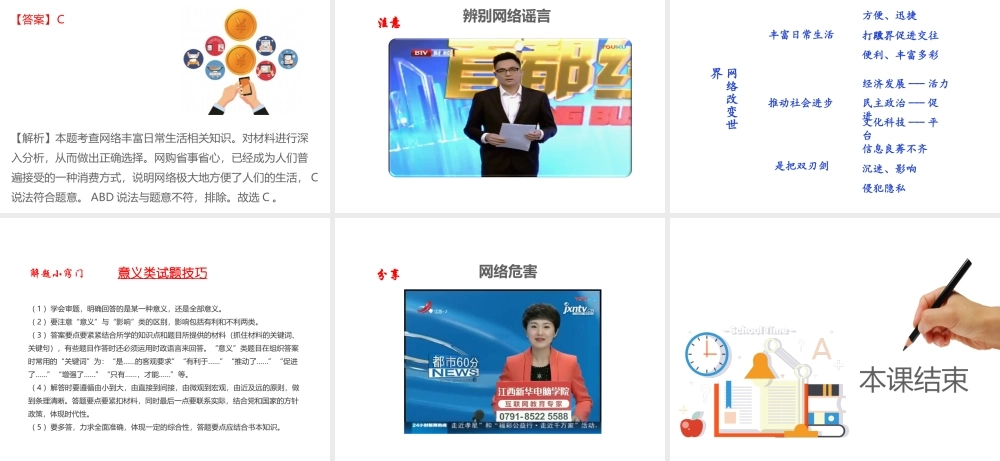 （江西专用）中考道德与法治总复习 考点6 明辨是非与网络生活课件-人教版初中九年级全册政治课件