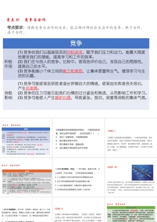 （江西专用）中考道德与法治总复习 考点10 竞争与合作课件-人教版初中九年级全册政治课件