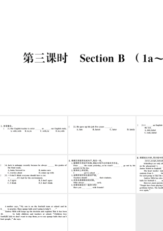 （江西专版）秋九年级英语全册 Unit 7 Teenagers should be allowed to choose their own clothes第三课时习题课件（新版）人教新目标版-（新版）人教新目标版初中九年级全册英语课件