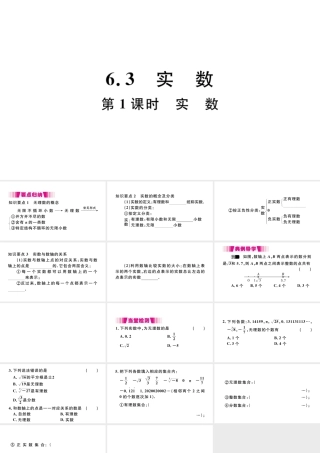 （江西级数学下册 第六章 实数6.3 实数第1课时 实数习题课件（新版）新人教版-（新版）新人教级下册数学课件