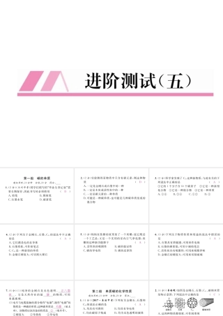 （江西专版）秋九年级化学上册 进阶测试（五）作业课件 （新版）新人教版-（新版）新人教版初中九年级上册化学课件