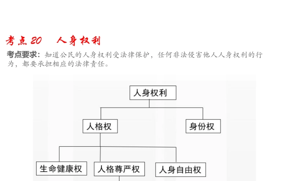 （江西专用）中考道德与法治总复习 考点20 人身权利课件-人教版初中九年级全册政治课件