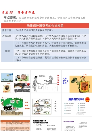 （江西专用）中考道德与法治总复习 考点23 消费者权益课件-人教版初中九年级全册政治课件