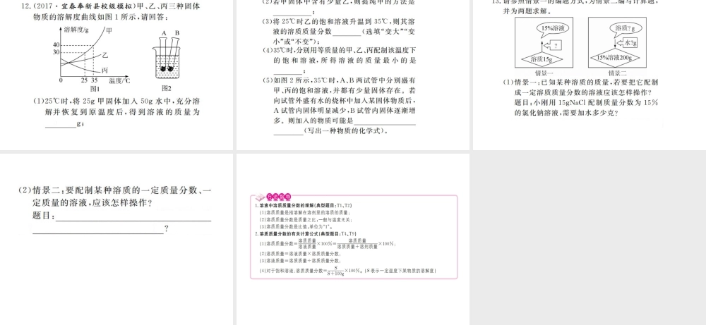 （江西专版）春九年级化学下册 第9单元 溶液 课题3 溶液的浓度 第1课时 溶质的质量分数课件 （新版）新人教版-（新版）新人教版初中九年级下册化学课件