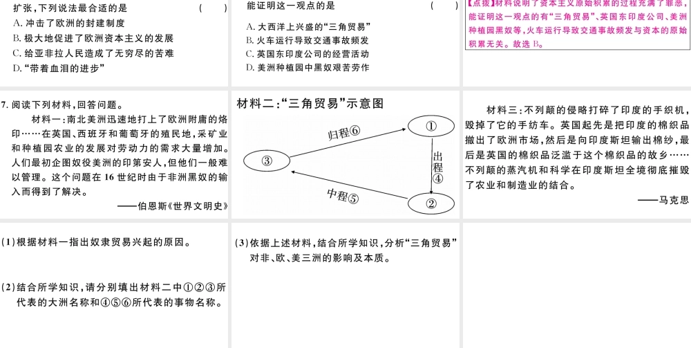 （江西专版）秋九年级历史上册 第五单元 走向近代 第16课 早期殖民掠夺习题课件 新人教版-新人教版初中九年级上册历史课件