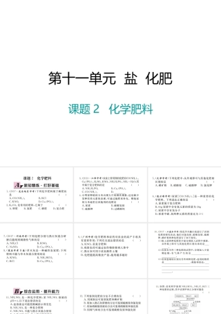 （江西专版）春九年级化学下册 第11单元 盐 化肥 课题2 化学肥料课件 （新版）新人教版-（新版）新人教版初中九年级下册化学课件